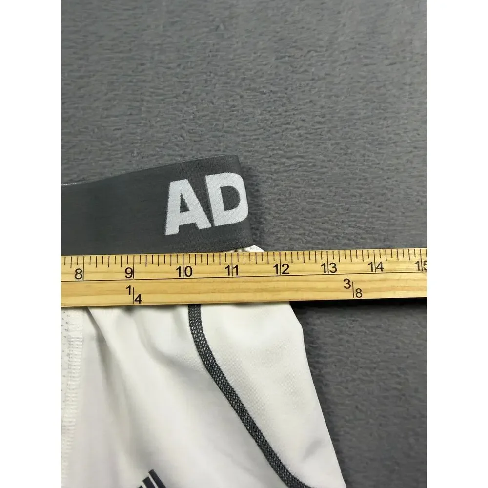 Adidas Adult 6-Pocket Football Girdle White Gray Compression Shorts Size Large L